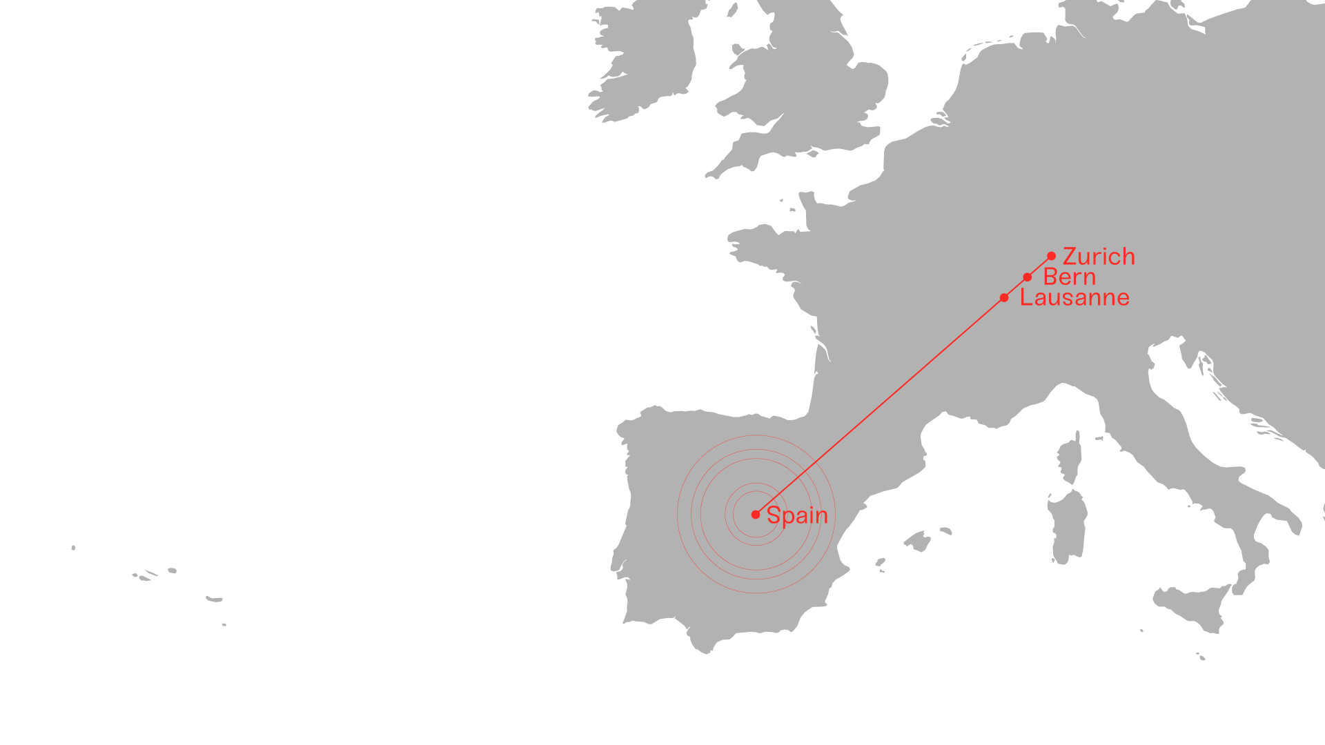 Map Europe Madrid Suiza